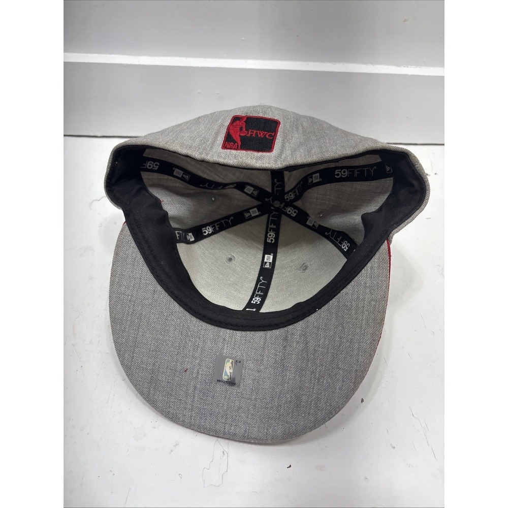 New Era Hat Mens 7 3/4 Red Chicago Bulls 59FIFTY Fitted Hardwood Classics Gray - Picture 5 of 6